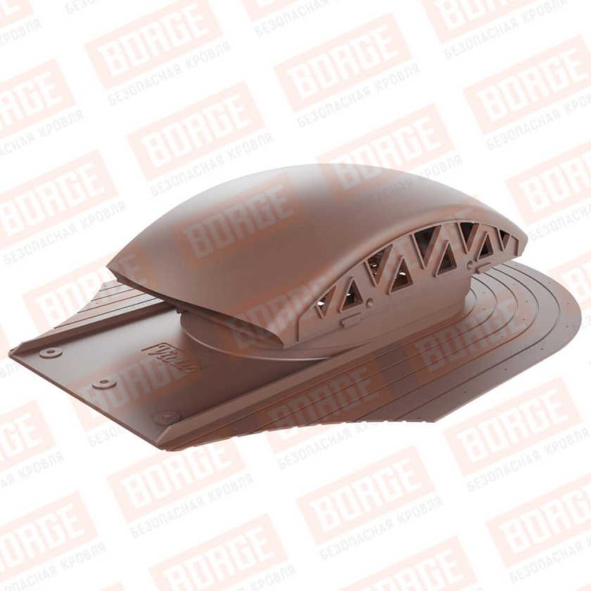 Вентилятор подкровельный Viotto, для мягкой кровли при монтаже, коричневый шоколад (RAL 8017). Черепаха