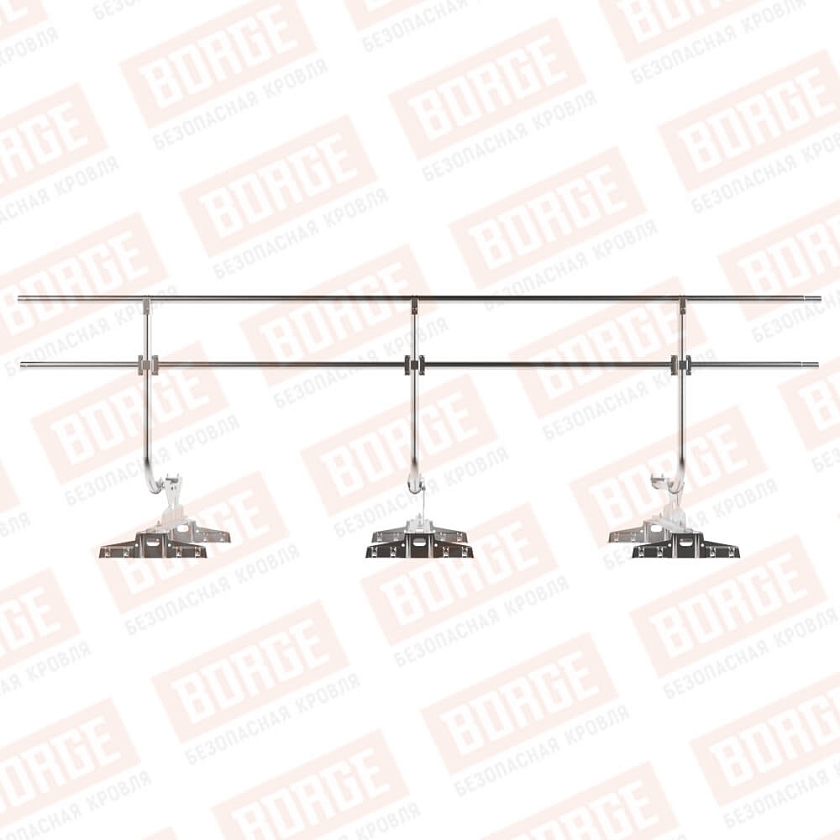 Ограждение кровельное BORGE H-90см, 3м, для параллельного фальца, цинк