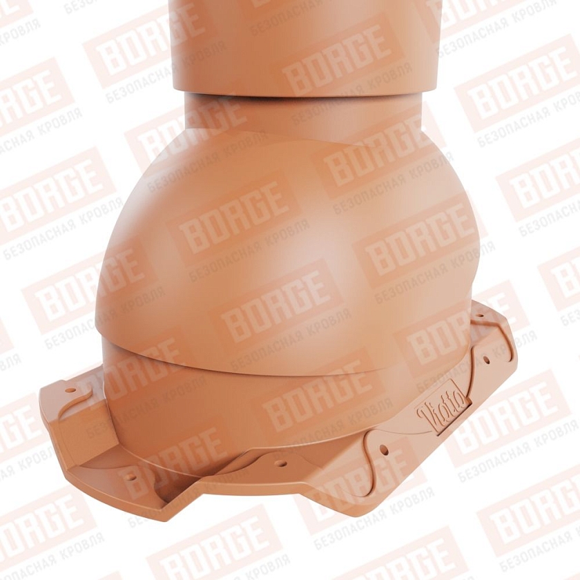 Труба вентиляционная Viotto, для профнастила С20, d-110мм, h-550мм, утепленная, терракотовый (RAL 8004)