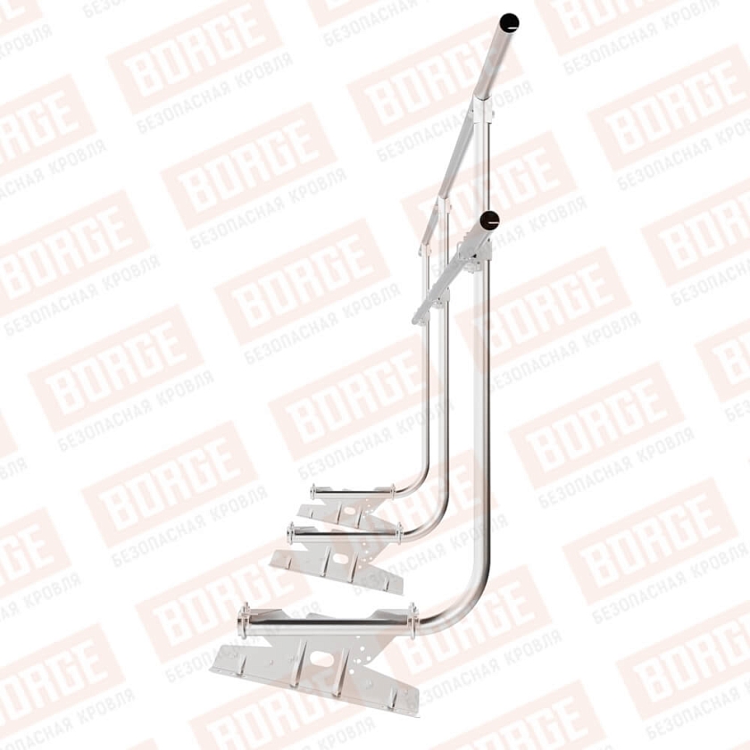 Ограждение кровельное BORGE H-120см, 3м, для фальцевой кровли, цинк