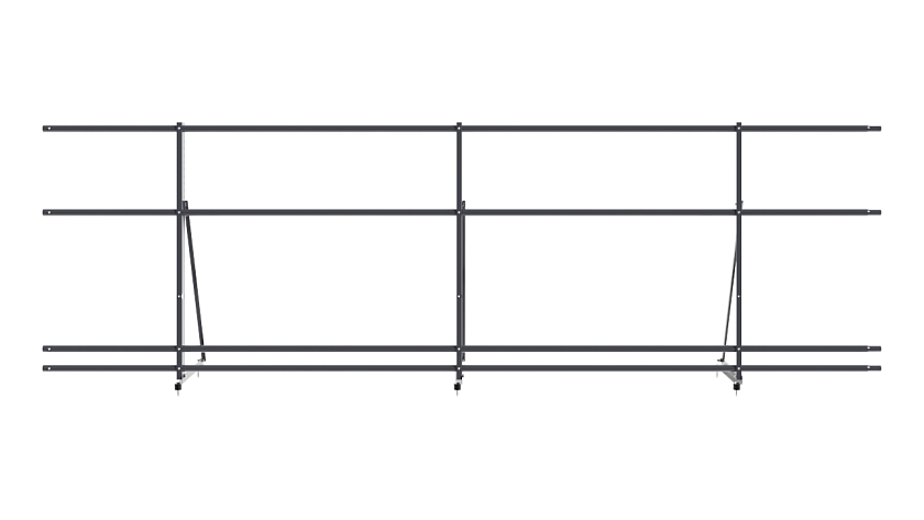 Ограждение кровельное NewLine H-90см, 3м, серый графит (RAL 7024), с двумя доп. трубами