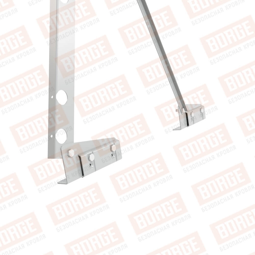 Ограждение декоративное NewLine H-90см, 3м, для фальцевой кровли, бело-алюминиевый (RAL 9006)