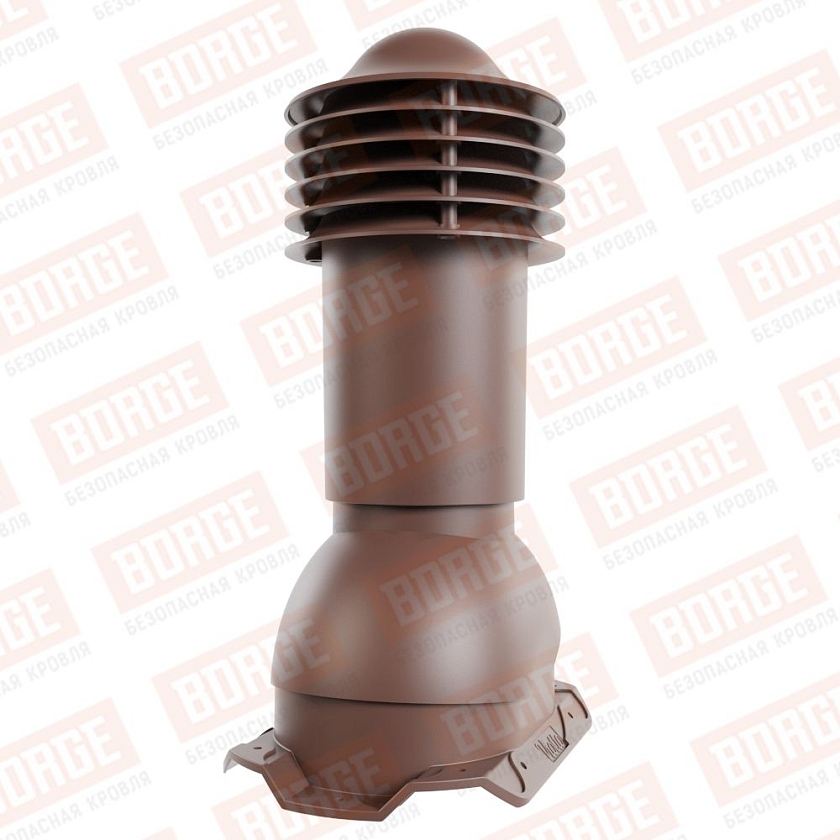 Труба вентиляционная Viotto, для профнастила С20, d-110мм, h-550мм, утепленная, коричневый шоколад (RAL 8017)