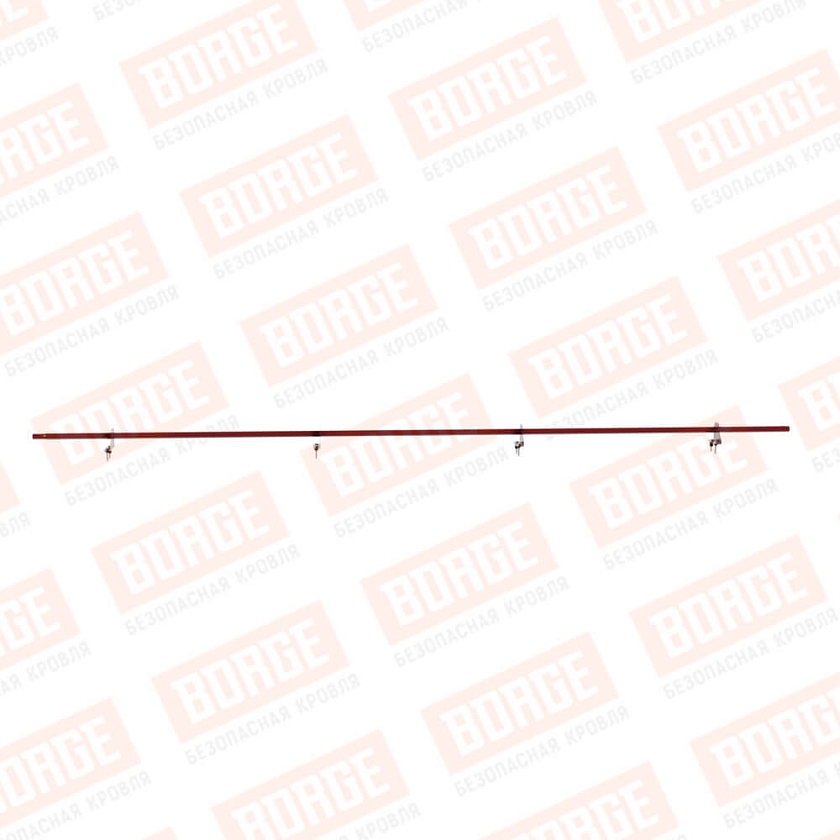 Снегозадержатель однотрубчатый NewLine 3м, D-25мм, 4 опоры, коричнево-красный (RAL 3011)