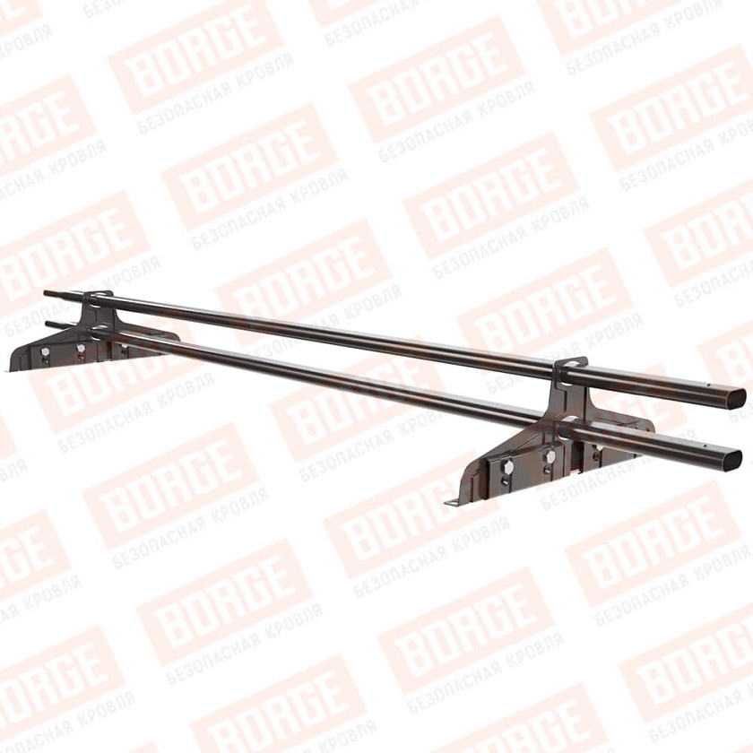 Снегозадержатель трубчатый Русский Рубеж 20х40мм, 1,5м, 2 опоры, для фальц. кровли, серо-коричневый (RR 32)