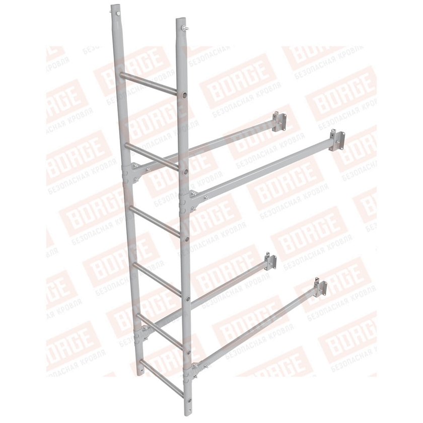 Комплект лестница фасадная BORGE (нижняя секция), 1,8м, сигнально-серый (RAL 7004)