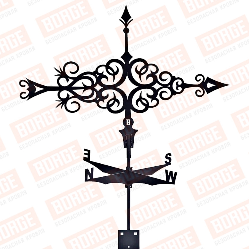 Флюгер BORGE Стрелка, 755х525мм, чёрный (RAL 9005 matt)