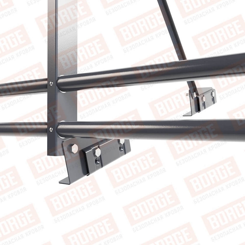 Ограждение декоративное NewLine H-120см, 3м, для фальц. кров., серый графит (RAL 7024), с двумя доп. трубами