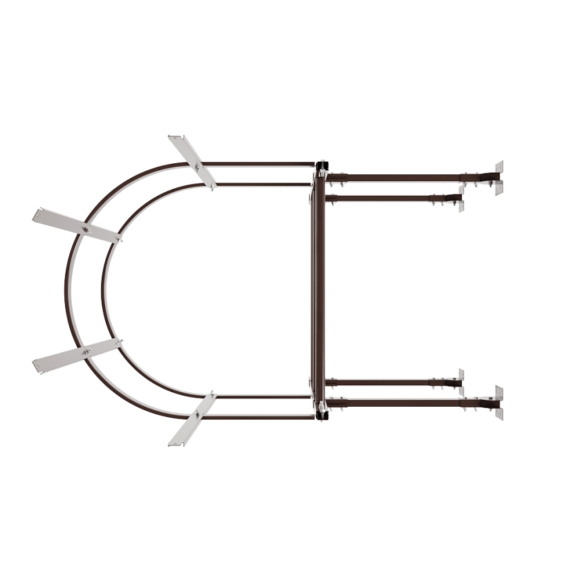 Лестница пожарная П1-2 BORGE, Н-1м, W-0.8м, оцинк., коричневый шоколад (RAL 8017)