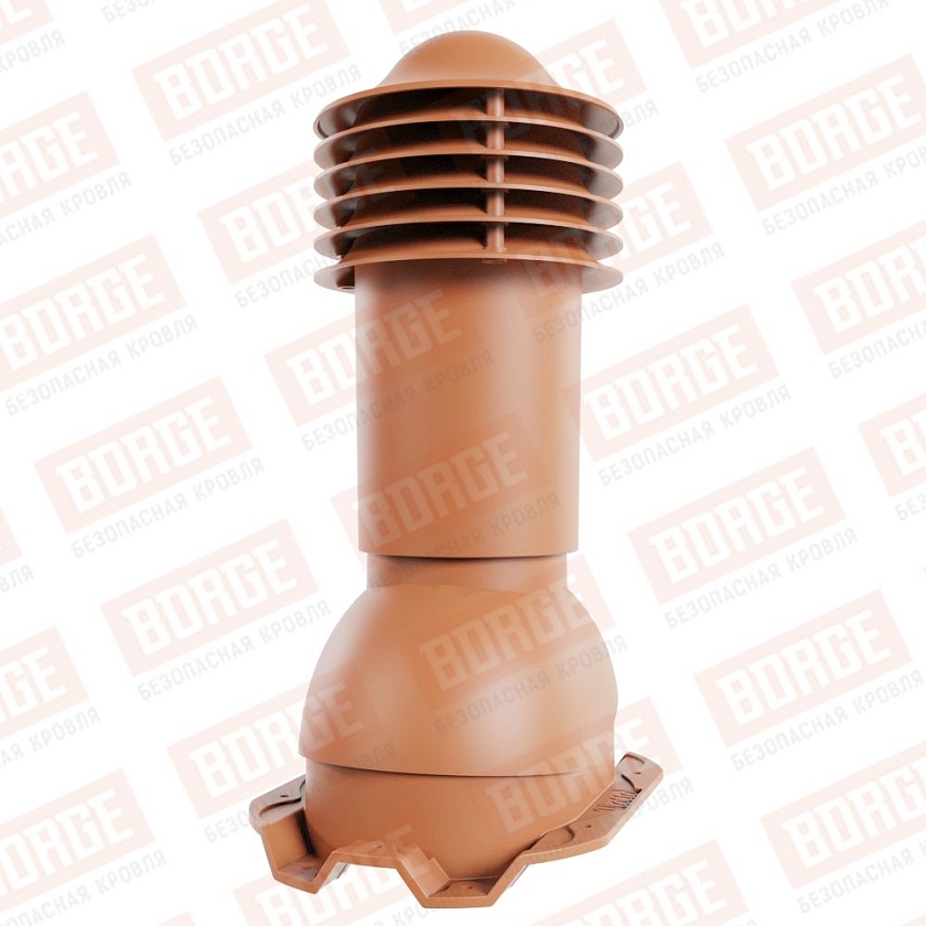 Труба вентиляционная Viotto, для профнастила С21, d-110мм, h-550мм, неутепленная, терракотовый (RAL 8004)