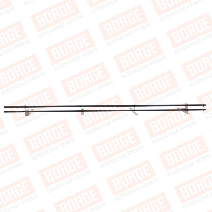Снегозадержатель трубчатый BORGE 3м, 4 опоры, для гибкой черепицы, серый графит (RAL 7024)
