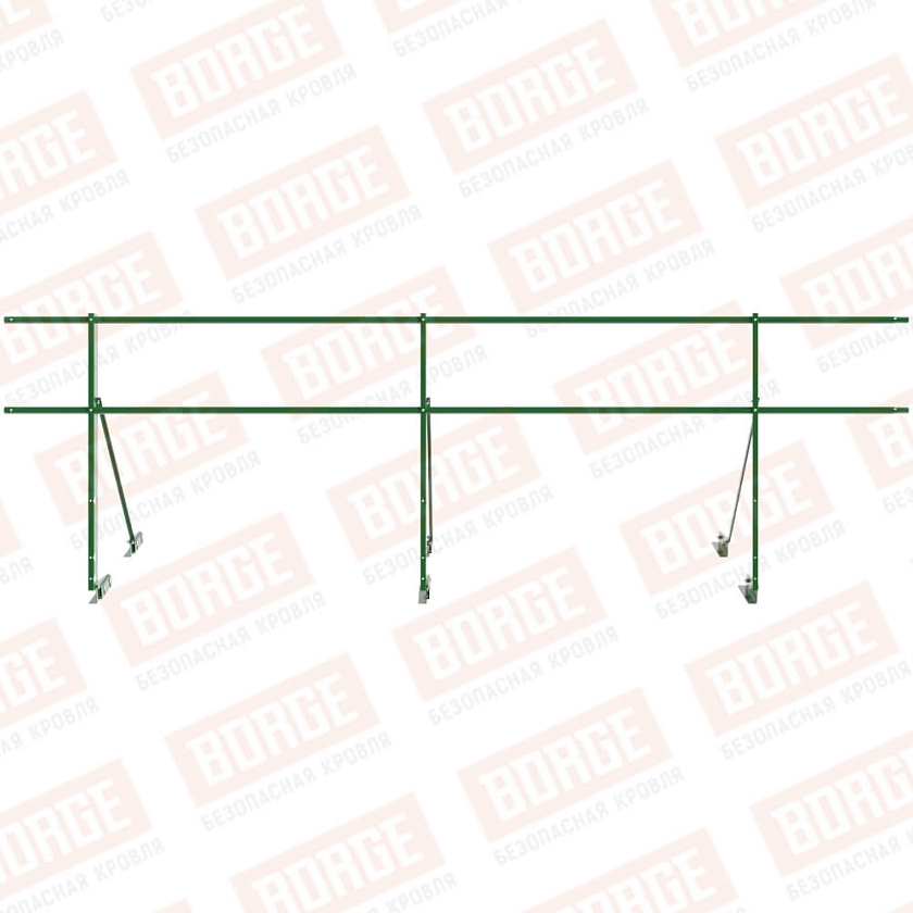 Ограждение декоративное NewLine H-90см, 3м, для фальцевой кровли, лиственно-зеленый (RAL 6002)