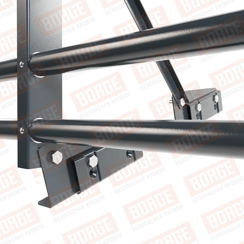 Ограждение декоративное NewLine H-60см, 3м, для фальц. кров., антрацитово-серый (RAL 7016), с двумя доп. трубами