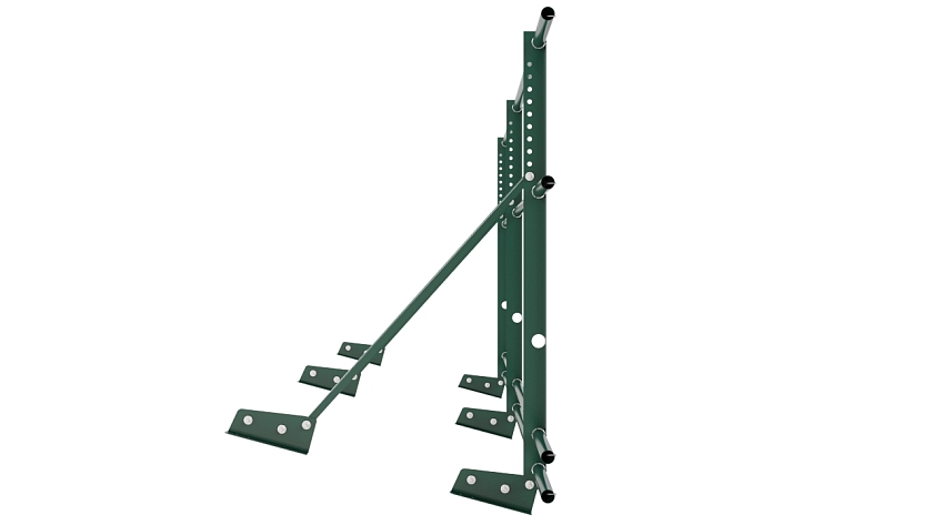 Ограждение кровельное NewLine H-90см, 3м, для фальц. кров., зеленый мох (RAL 6005), с двумя доп. трубами