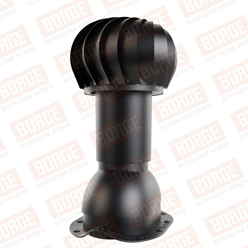 Роторная вентиляция Viotto, для МЧ Монтеррей, d-110мм, h-550мм, утепленная, чёрный (RAL 9005)