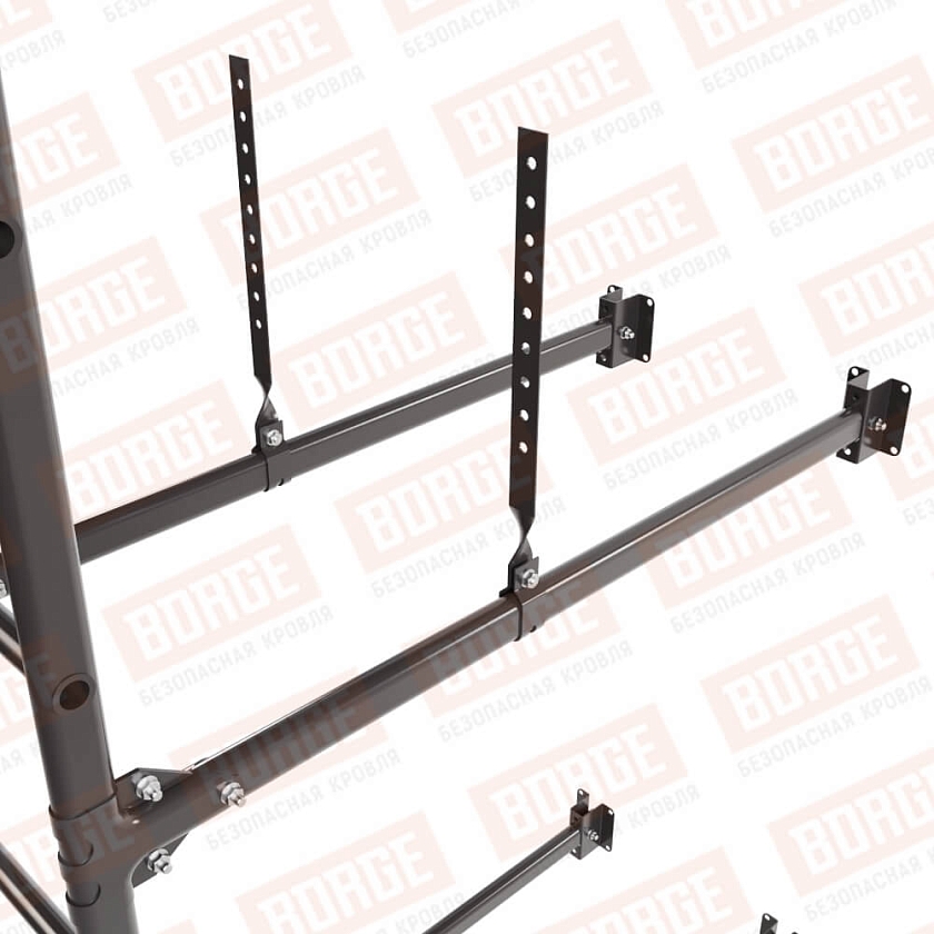 Комплект лестница фасадная BORGE (верхняя секция), 1,8м, серо-коричневый (RAL 8019)