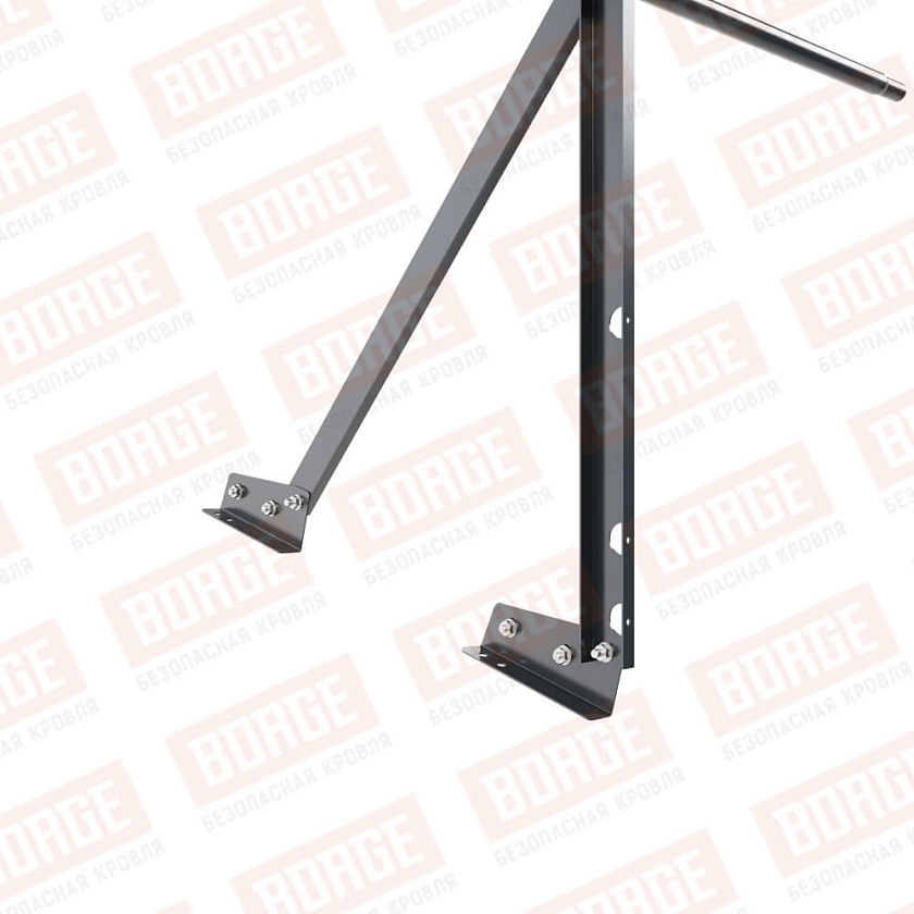 Ограждение кровельное Русский Рубеж H-90см, 3м, для фальцевой кровли, антрацитово-серый (RAL 7016)