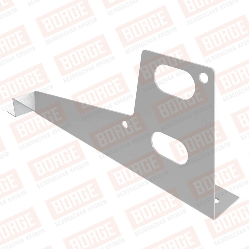 Универсальный кронштейн BORGE, оцинк., для МЧ с высокой ступенькой, сигнально-серый (RAL 7004), 400мм