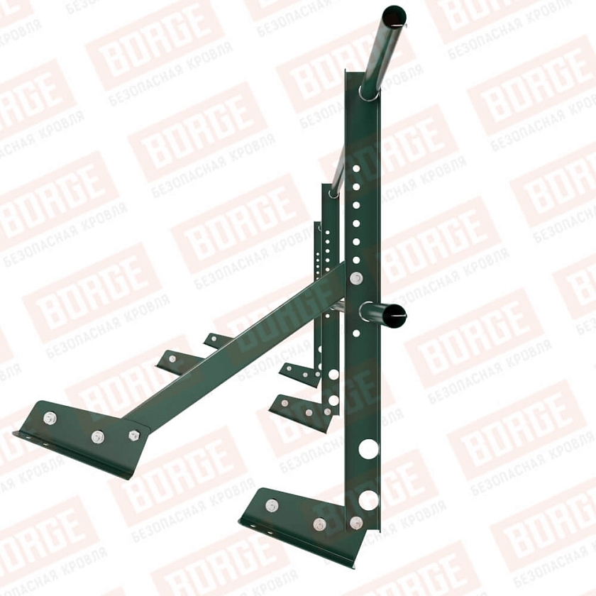 Ограждение кровельное Русский Рубеж H-60см, 3м, для фальцевой кровли, зеленый мох (RAL 6005)