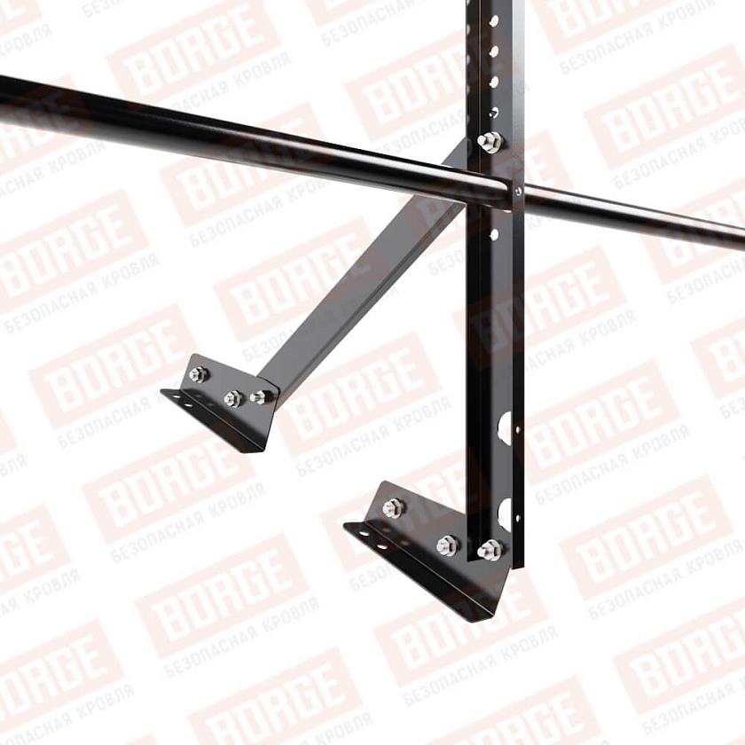 Ограждение кровельное Русский Рубеж H-60см, 3м, для фальцевой кровли, чёрный (RAL 9005)