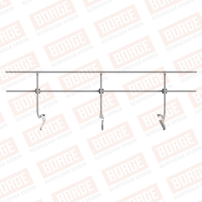 Ограждение кровельное BORGE H-90см, 3м, сигнально-серый (RAL 7004)