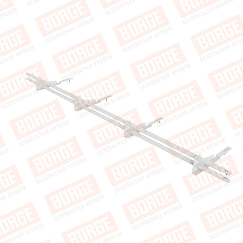 Снегозадержатель трубчатый BORGE 3м, 4 опоры, для композитной черепицы, сигнально-белый (RAL 9003)