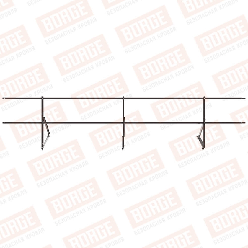 Ограждение кровельное Русский Рубеж H-60см, 3м, серо-коричневый (RR 32)