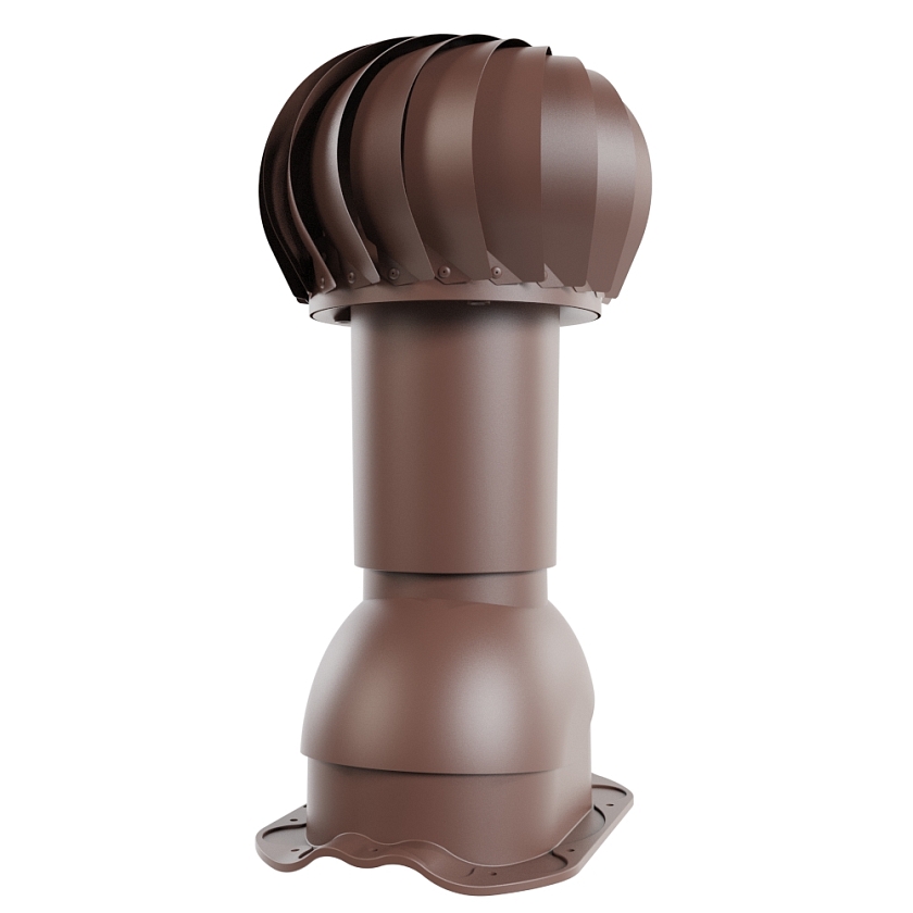 Роторная вентиляция Viotto, для МЧ Финнера, d-110мм, утепленная, коричневый шоколад (RAL 8017)