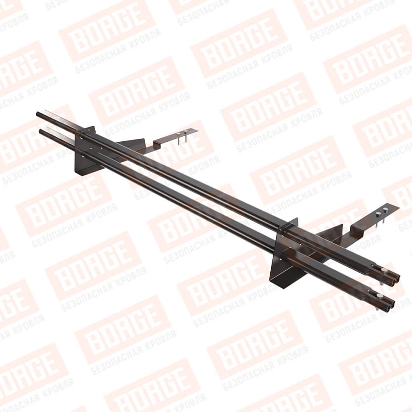 Снегозадержатель трубчатый BORGE 1,5м, 2 опоры, для композит. черепицы, серо-коричневый (RR 32)