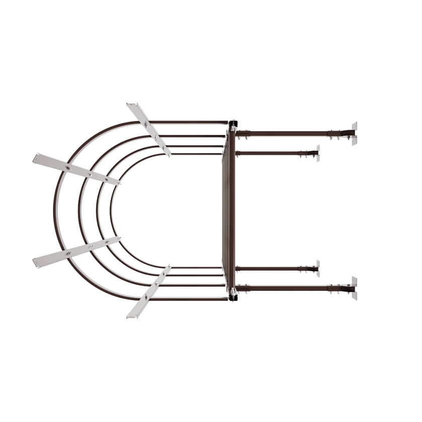 Лестница пожарная П1-2 BORGE, Н-2м, W-0.8м, оцинк., коричневый шоколад (RAL 8017)