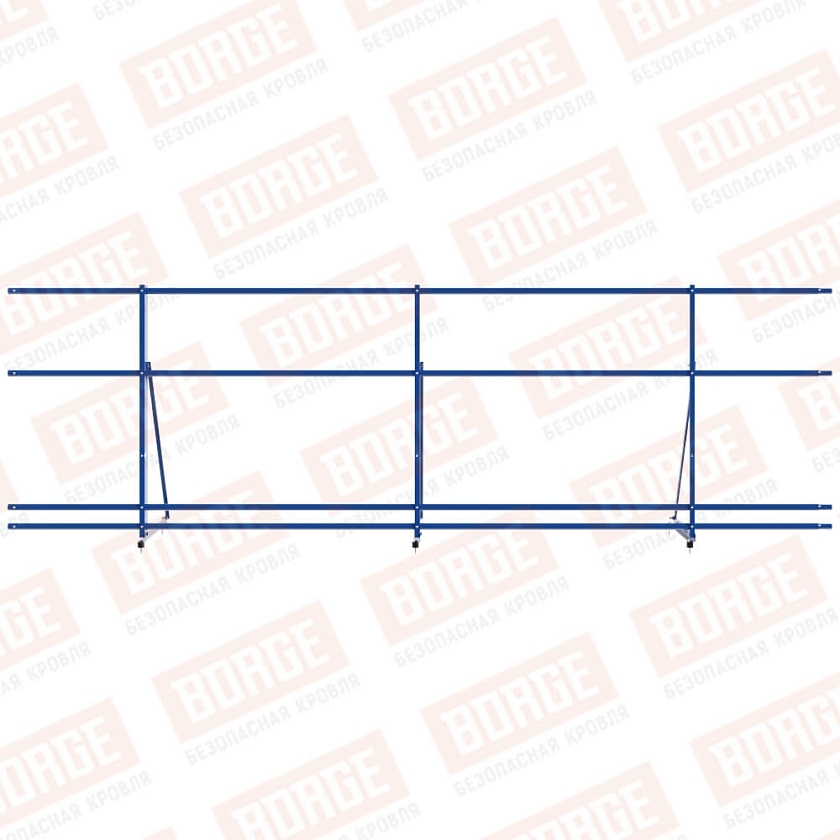 Ограждение декоративное NewLine H-90см, 3м, сигнально-синий (RAL 5005), с двумя доп. трубами