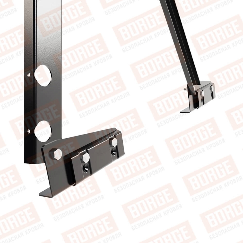 Ограждение кровельное Русский Рубеж H-120см, 3м, для фальцевой кровли, чёрный (RAL 9005)