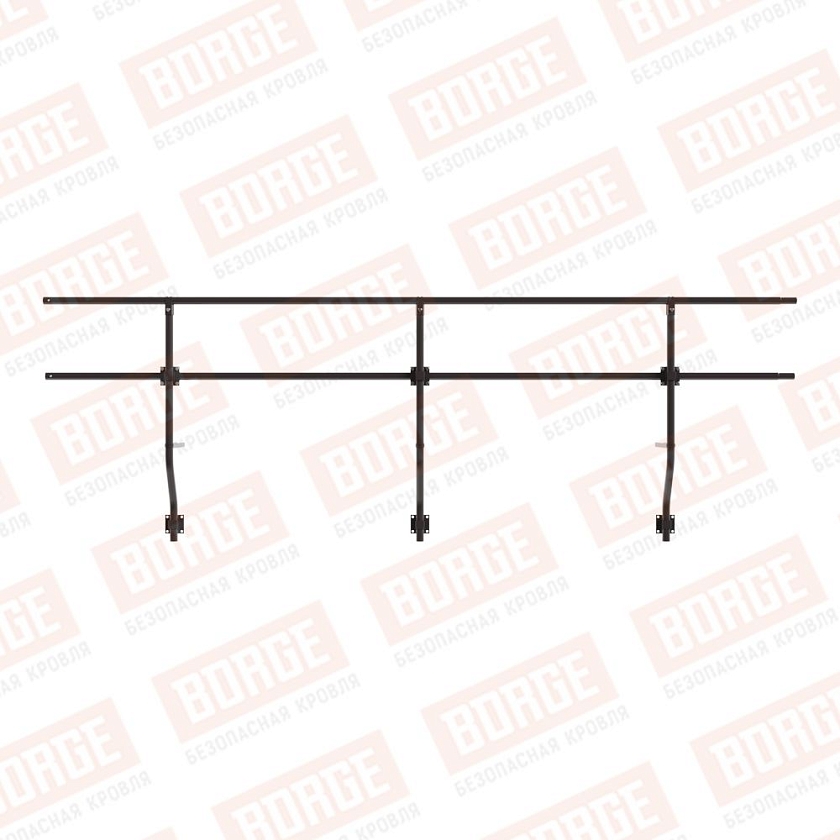 Ограждение парапетное BORGE H-60см, 3м, серо-коричневый (RR 32)