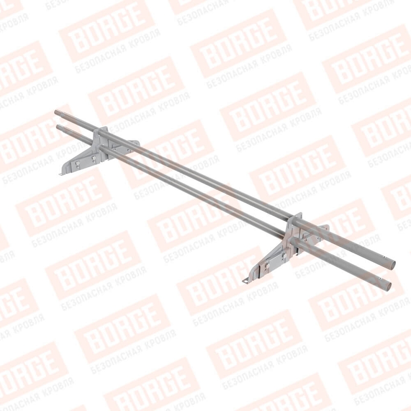 Снегозадержатель трубчатый Русский Рубеж D-25мм, 1,5м, 2 опоры, для фальц. кров., сигнально-серый (RAL 7004)