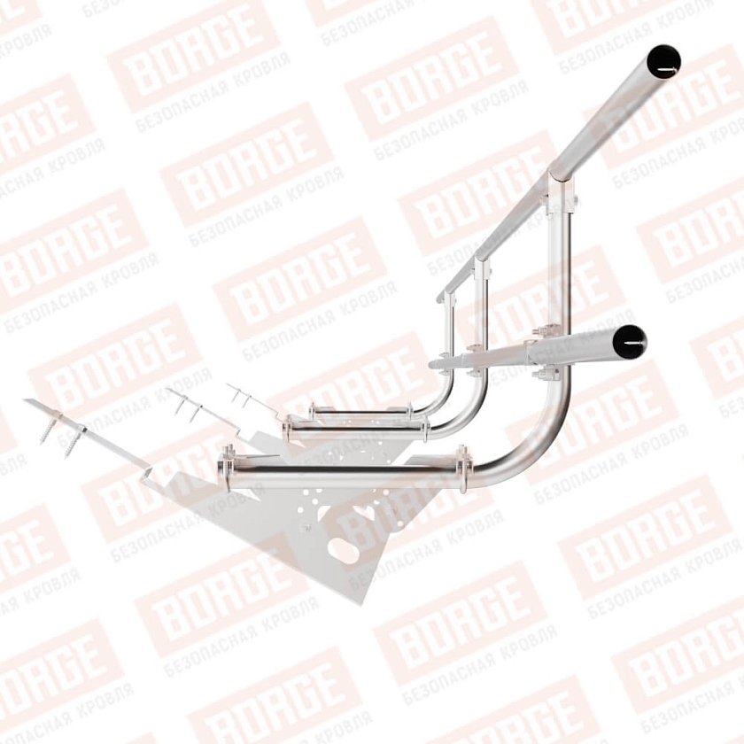 Ограждение кровельное BORGE H-60см, 3м, для композитной черепицы, цинк