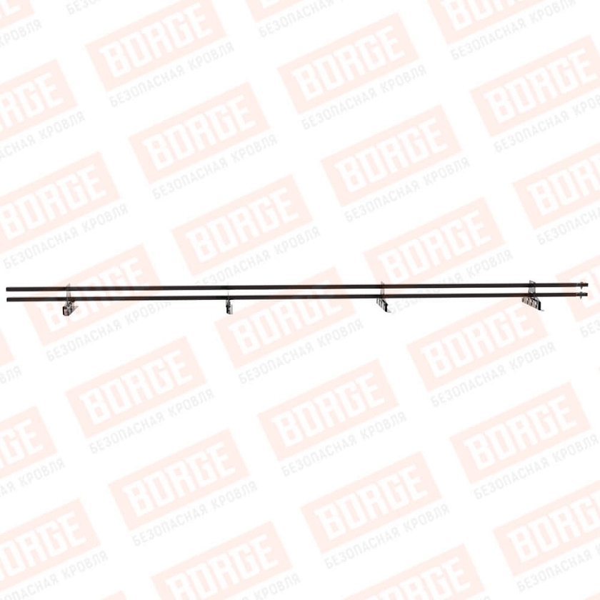 Снегозадержатель трубчатый BORGE 3м, 4 опоры, для фальцевой кровли, окрашенный (NL-805)