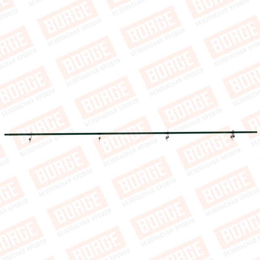 Снегозадержатель однотрубчатый NewLine 3м, D-25мм, 4 опоры, зеленый мох (RAL 6005)