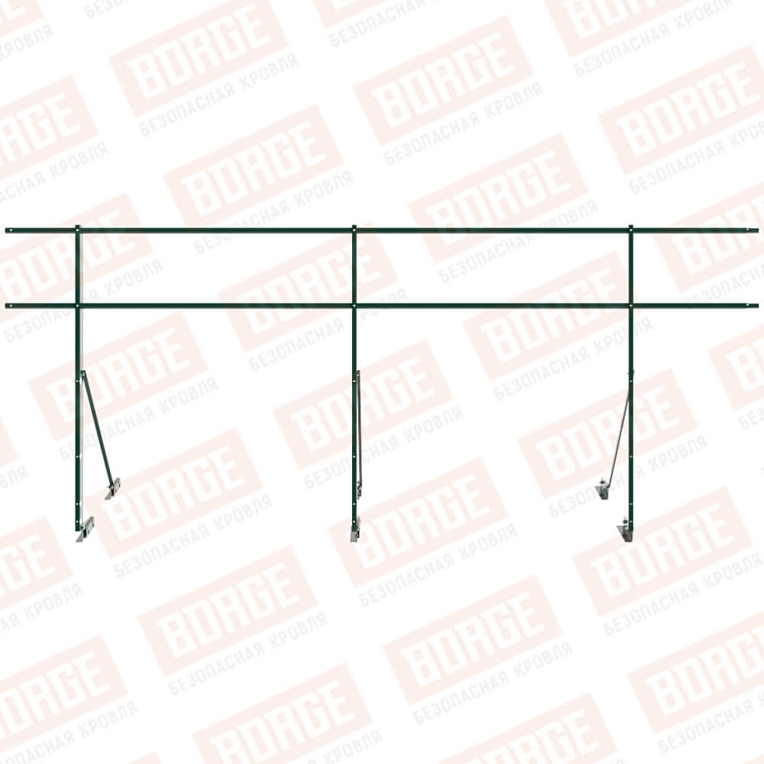 Ограждение декоративное NewLine H-120см, 3м, для фальцевой кровли, зеленый мох (RAL 6005)