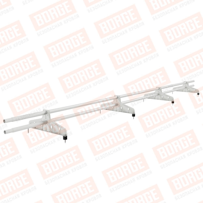 Снегозадержатель трубчатый Русский Рубеж D-25мм, 3м, 4 опоры, сигнально-белый (RAL 9003)