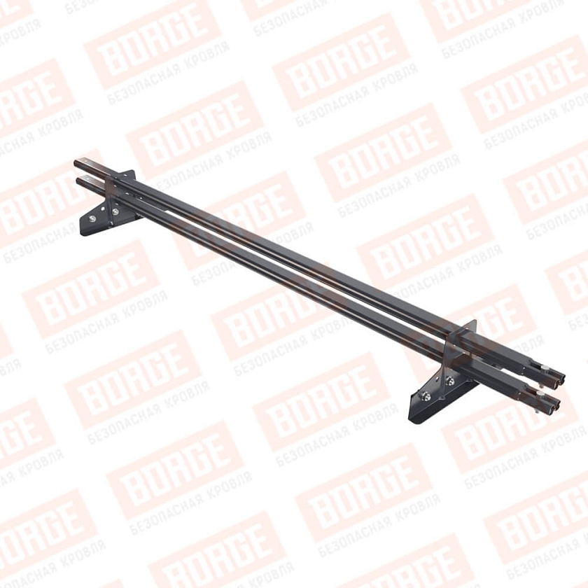 Снегозадержатель трубчатый BORGE 1,5м, 2 опоры, для фальцевой кровли, серый графит (RAL 7024 matt)