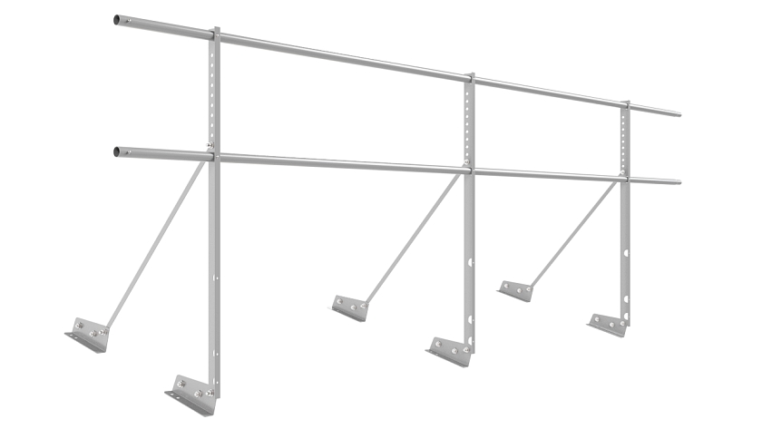 Ограждение кровельное NewLine H-90см, 3м, для фальцевой кровли, сигнально-серый (RAL 7004)