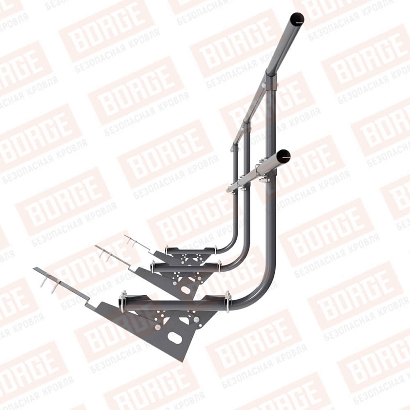 Ограждение кровельное BORGE H-90см, 3м, для композитной черепицы, серый графит (RAL 7024)