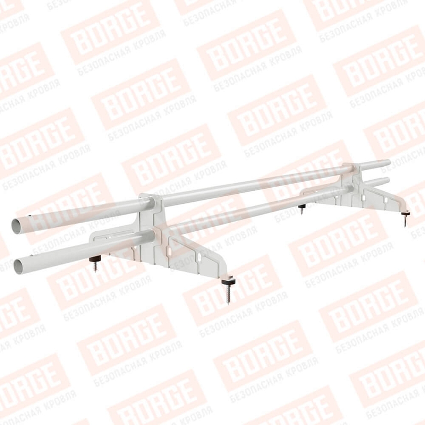 Снегозадержатель трубчатый Русский Рубеж D-25мм, 1,5м, 2 опоры, сигнально-белый (RAL 9003)