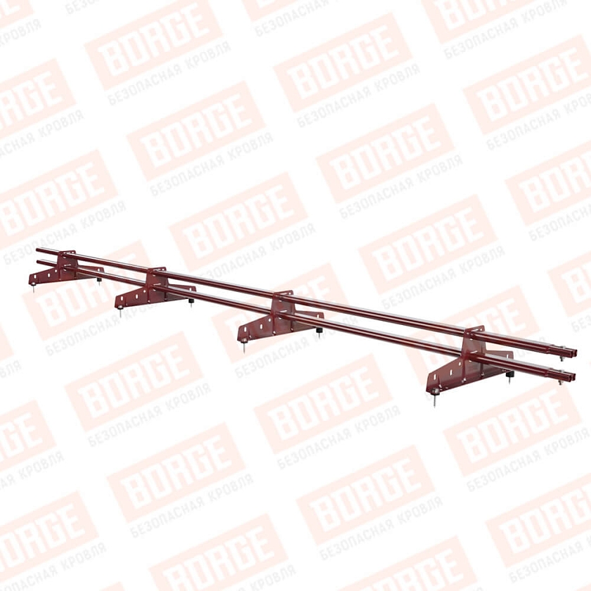 Снегозадержатель трубчатый BORGE 3м, 4 опоры, красное вино (RAL 3005)