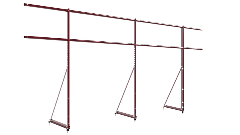 Ограждение кровельное NewLine H-120см, 3м, красное вино (RAL 3005)