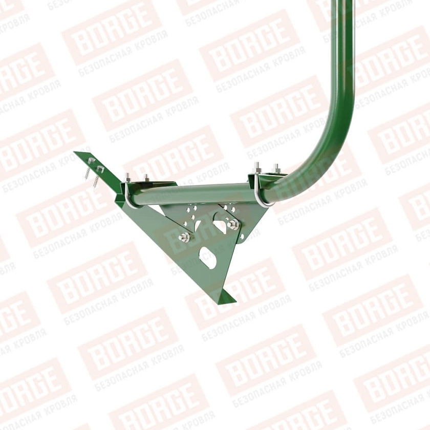 Ограждение кровельное BORGE H-90см, 3м, для композитной черепицы, лиственно-зеленый (RAL 6002)