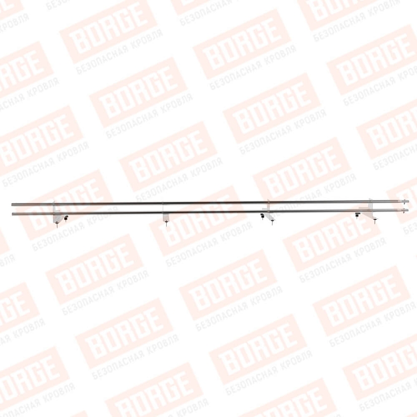 Снегозадержатель трубчатый Русский Рубеж 3м, 4 опоры, для МЧ с выс. ступенькой, цинк, 400мм