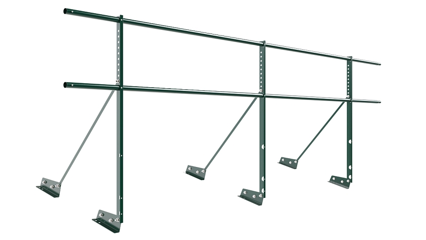 Ограждение кровельное NewLine H-90см, 3м, для фальцевой кровли, зеленый мох (RAL 6005)