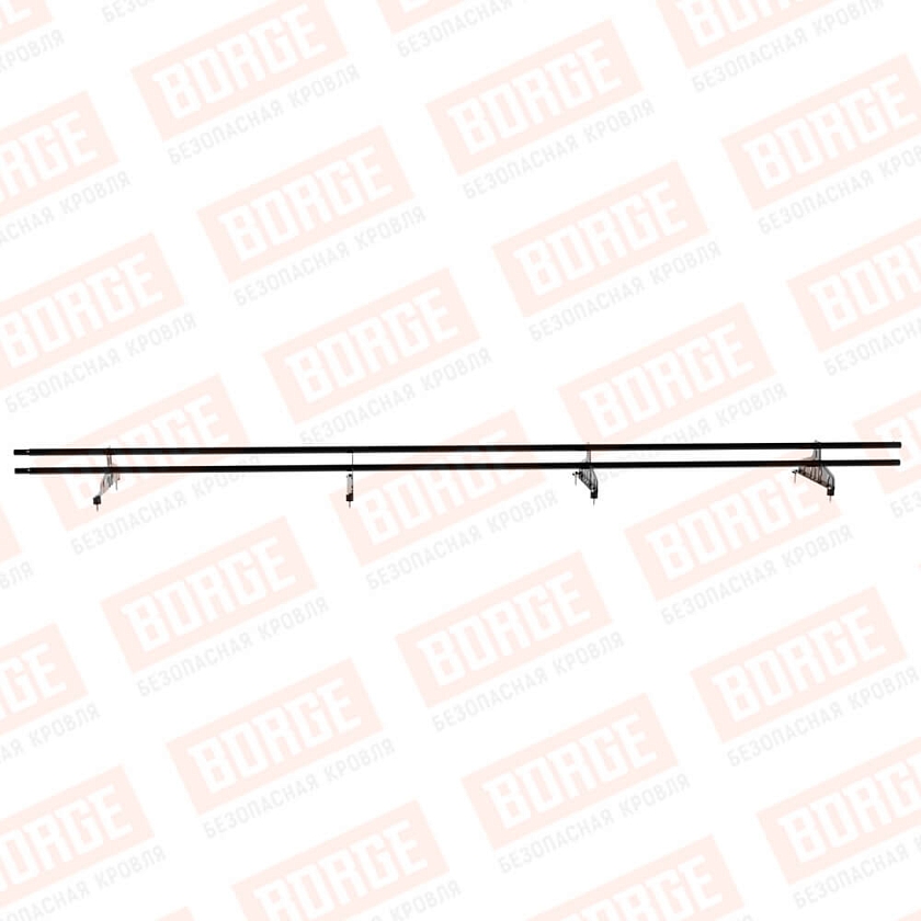 Снегозадержатель трубчатый Русский Рубеж D-25мм, 3м, 4 опоры, чёрный (RAL 9005)