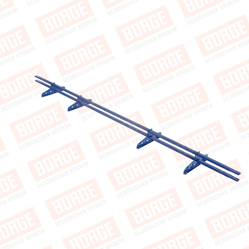 Снегозадержатель трубчатый Русский Рубеж 20х40мм, 3м, 4 опоры, для фальц. кровли, сигнально-синий (RAL 5005)